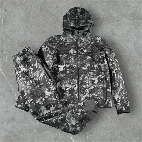 Grey Full Camo Tracksuit MAN Utility Camo Hooded Tracksuit